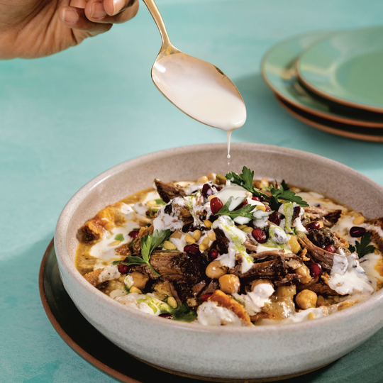 Savory Bread Pudding with Short Ribs and Chickpeas