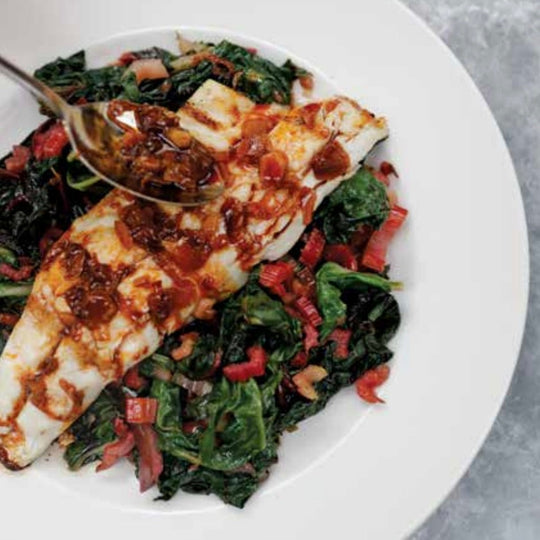 Sea Bass with Hot Paprika Vinaigrette