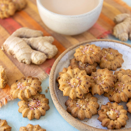 Ginger & Jaggery Spritz Cookies