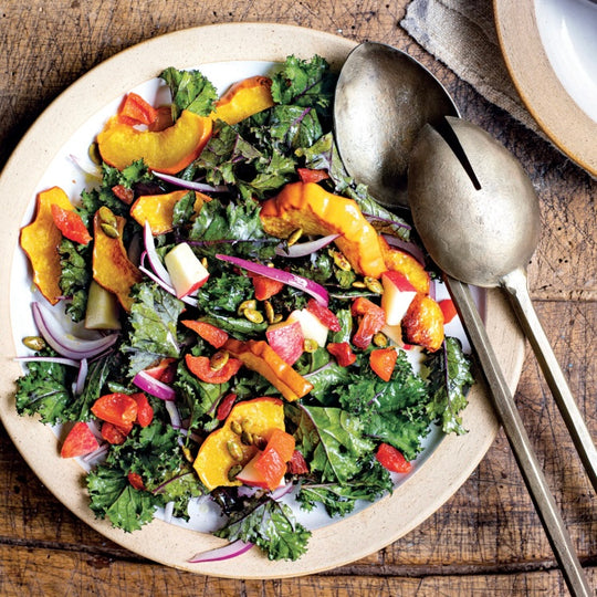 Kale & Roasted Squash Salad with Maple Vinaigrette