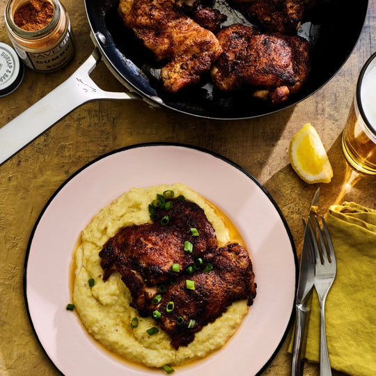 Blackened Chicken With Goat Cheese Grits