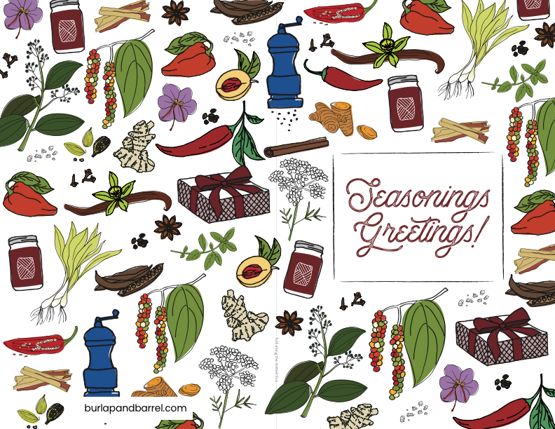 Printable Seasonings Greetings Card